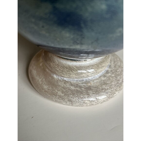 Vintage Hand Blown Art Glass Irridescent Galaxy Pedestal Bowl Signed Dated ‘96 - Picture 5 of 11